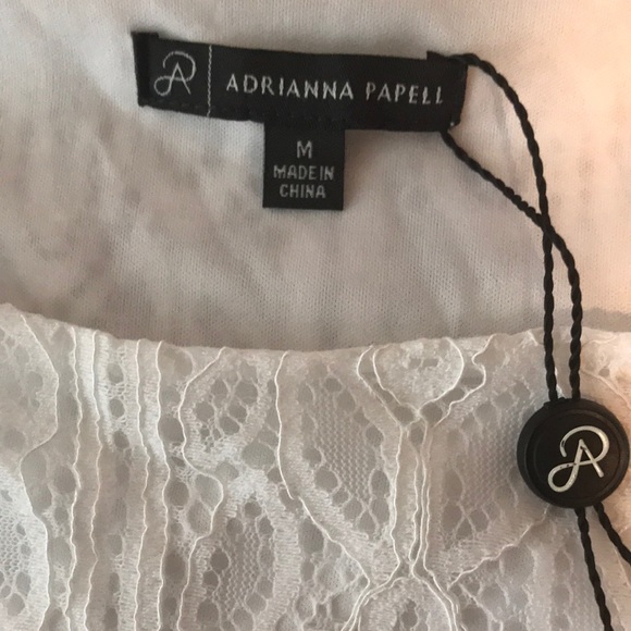NWT Adrianna Papell White Lace Top Size M - Picture 4 of 8